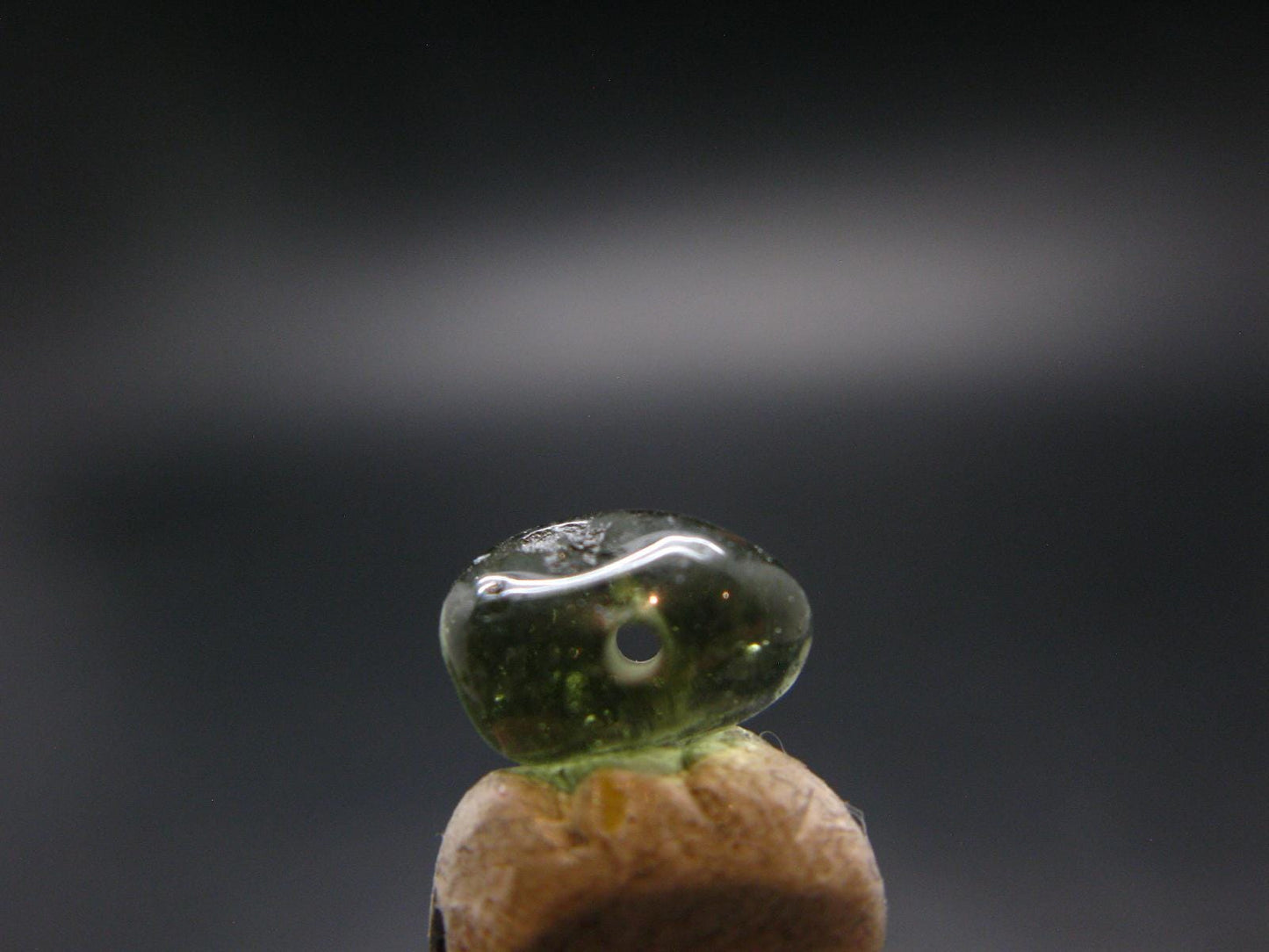 Moldavite Tektite Tumbled Bead from Czech Republic - 12 mm - 3.55 Carats