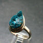 Emerald Green Dioptase Crystal Silver Ring from Congo - 5.57 Grams - Size 8