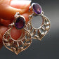 Faceted Natural Amethyst 925 Sterling Silver Earrings - 1.0" - 5.94 Grams