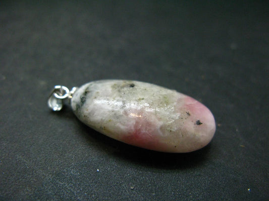Rare Pink Tugtupite Sterling Silver Pendant From Greenland - 1.3" - 4.36 Grams