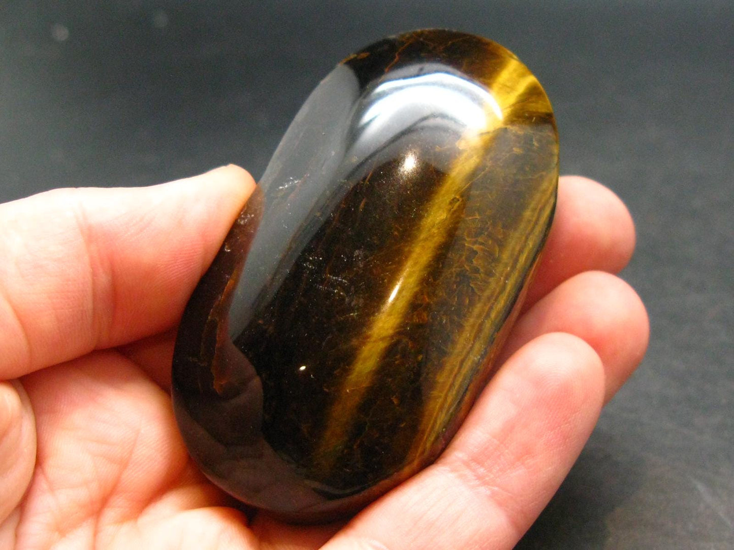 Golden Tiger Eye Tumbled Stone From South Africa - 2.4" - 81.99 Grams
