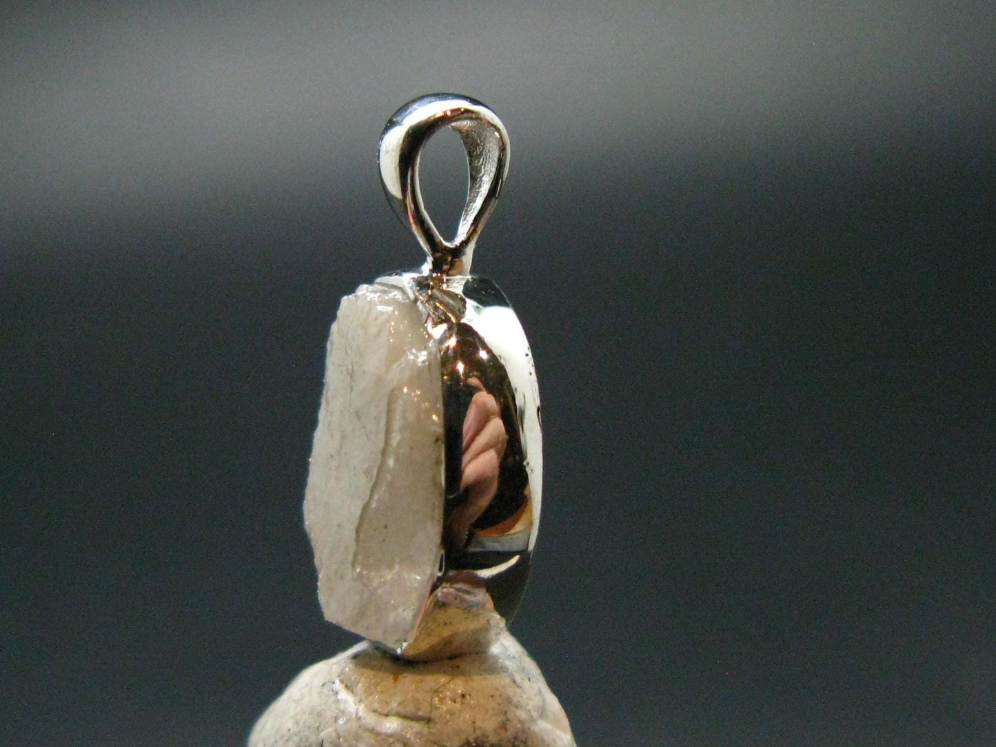 Phenakite Phenacite Crystal Silver Pendant From Russia - 0.7" - 1.26 Grams