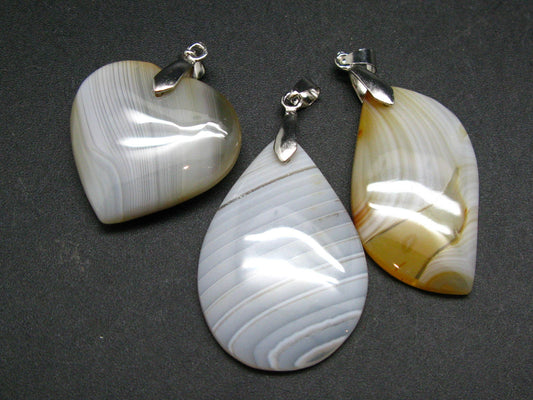 Lot of 3 Natural Mix Shape Agate Pendant from Madagascar