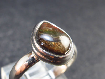 Ammolite Amolite Sterling Silver Ring From Canada - 3.0 Grams - Size 6