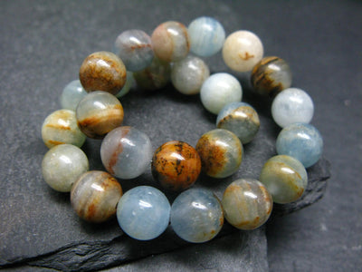Lemurian Aquatine Calcite Genuine Bracelet ~ 7 Inches ~ 8mm Round Beads