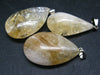 Merchant Stone!! Lot of 3 Natural Yellow Citrine Pendants from Brazil