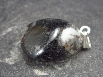 Tumbled Astrophylite Astrophyllite Silver Pendant From Russia - 1.2"