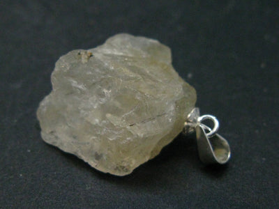 Clear Petalite Crystal Silver Pendant from Brazil - 1.1" - 3.5 Grams