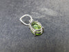 Natural Faceted Oval Peridot Olivine Sterling Silver Pendant - 0.6" - 0.57 Grams
