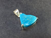 Amazing Intense Blue Genuine Turquoise 925 Silver Pendant - 0.9" - 2.88 Grams