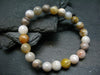 Bamboo Leaf Agate Genuine Bracelet ~ 7 Inches ~ 8mm Round Beads
