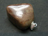 Rare Tumbled Brownish Pink Bustamite Silver Pendant with Attractive Pattern From South Africa - 1.1" - 8.4 Grams