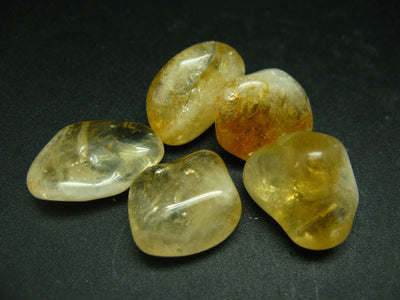 Lot of 5 natural Citrine Tumbled Stones from Brazil