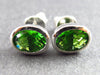 Helenite Gaia Stone Gem Sterling Silver Stud Earrings From Washington - 3.18 Carats