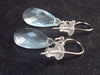 Natural Aquamarine Faceted Teardrop 925 Sterling Silver Earrings - 1.1" - 1.9 Grams