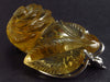 Carved Natural Delicate Unheated Citrine Flower 925 Silver Brooch Pin Pendant - 2.1"