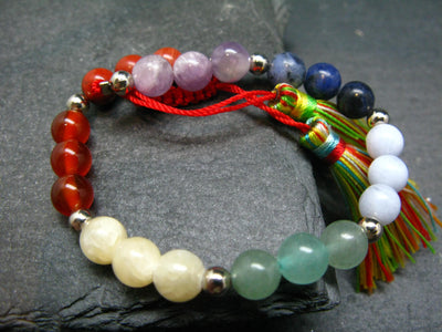 7 Chakra Genuine Bracelet ~ 7 Inches ~ 6mm Round Beads