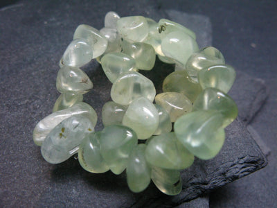 Prehnite & Epidote Genuine Bracelet ~ 7 Inches ~ 12mm Tumbled Beads