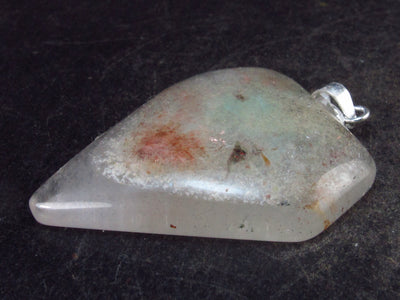 Ajoite in Quartz Cabochon Silver Pendant from S. Africa - 1.6" - 6.45 Grams