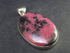 Pink Rhodonite Silver Pendant From Brazil - 2.2" - 23.0 Grams