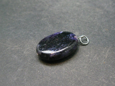 Rare High-Quality Charoite Pendant In SS From Russia - 1.3" - 6.0 Grams