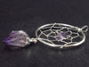 Merchant Stone!! Natural Amethyst Crystal Spider Web Pendant from Brazil