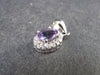 Genuine Rich Purple Faceted Amethyst Sterling Silver Pendant From Brazil - 0.8" - 1.86 Grams