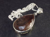 Rutilated Quartz Silver Pendant With Chain From Brazil - 1.8" - 10.7 Grams