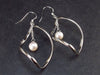 Cultured Freshwater White Pearl Dangle Chain 925 Silver Earrings - 1.9"