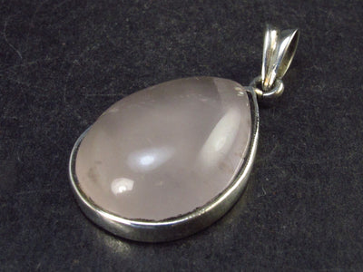 Symbol of Love and Beauty!! Natural Rose Quartz Pendant In 925 Silver From Brazil - 1.3" - 5.3 Grams