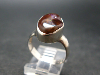 Fire Agate Sterling Silver Ring From Mexico - Size 7