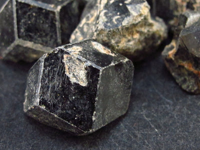 Lot of 10 Black Melanite Andradite Garnet Crystals From Tanzania - 61.4 Grams