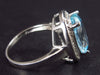 Natural Oval Shaped Faceted Sky Blue Topaz Crystal Sterling Silver Ring with Tiny Diamonds Accents - Size 8