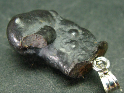 Rare Prophecy Stone Limonite after Pyrite Silver Pendant From Egypt - 1.2" - 5.5 Grams