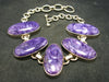 Oval Charoite AAA Quality Sterling Silver Bracelet From Russia - 8.3"