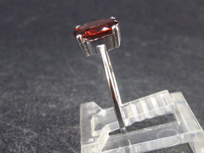 Natural Oval Faceted Red Garnet Sterling Silver Ring - Size 5.25 - 1.28 Grams
