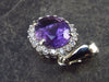 Genuine Faceted Oval Amethyst Sterling Silver Pendant From Brazil - 0.8" - 1.90 Grams