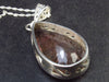 Rutilated Quartz Silver Pendant With Chain From Brazil - 1.8" - 10.7 Grams