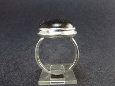 Labradorite Cabochon Silver Ring From Madagascar - 7.6 Grams - Size 7.5
