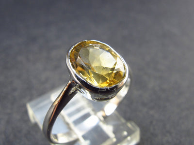 Stone of Success!! Natural Golden Yellow Citrine Sterling Silver Ring - Size 7.25 - 2.11 Grams
