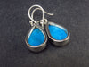 Nice Natural Turquoise Sterling Silver Dangle Earrings from Mexico - 7.5 Grams