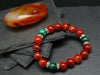 Carnelian & Malachite Genuine Bracelet ~ 7 Inches ~ 10mm Round Beads