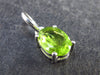 Natural Faceted Round Peridot Olivine Sterling Silver Pendant - 0.6" - 0.65 Grams