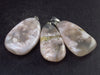 Lot of 3 Tumbled Cherry Blossom Agate Pendants from Madagascar - 22.5 Grams