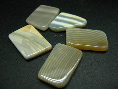 Lot of 5 Polished Soft Yellowish-Grey color Chalcedony Agate from Madagascar