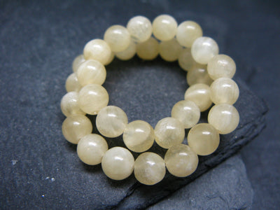 Yellow Calcite Genuine Bracelet ~ 7 Inches ~ 6mm Round Beads