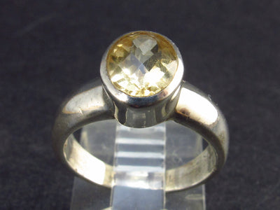 Fabulous Untreated Faceted Gem Imperial Topaz 925 Silver Ring from Brazil - 4 Grams - Size 8 - 4.5 Grams