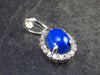 Lapis Lazuli Silver Pendant From Afghanistan - 0.8" - 1.60 Grams