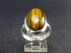 Golden Tiger Eye Silver Ring From South Africa - 5.45 Grams - Size 8.5