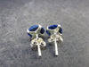 Cute Small Natural Raw Deep Blue Azurite Crystal Stud Earrings In Sterling Silver From Mexico